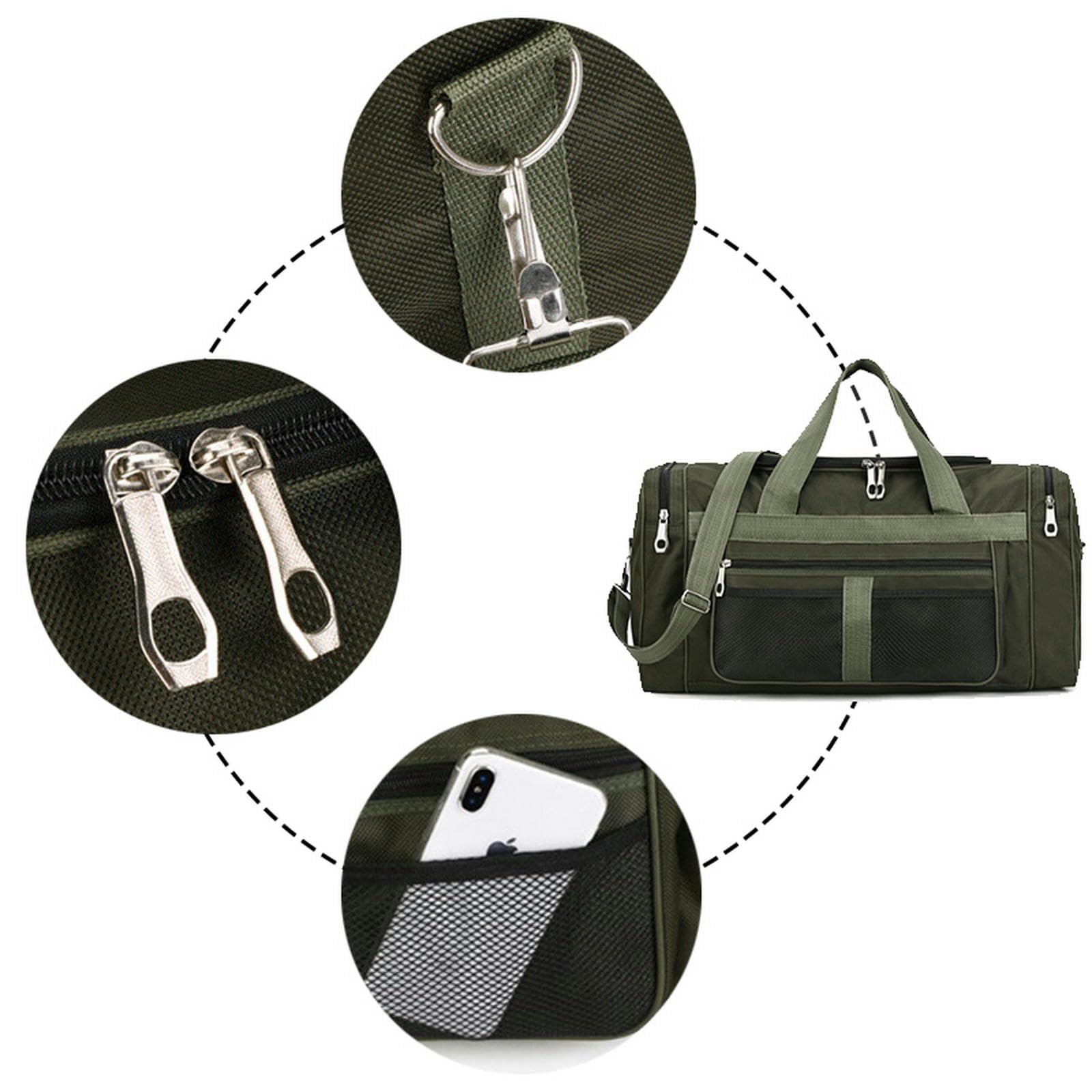NOGRAX Schulrucksack Gym Duffle Bag Für Frauen Männer Sporttaschen Reise Duffle Taschen Tasche Große Weekender Overnight Bag Mit Toilette-Schwarz