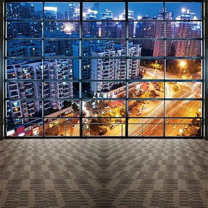 Amazon Aofoto 10x10フィート モダン d オフィス ウィンドウ ビュー 背景幕 中国 武漢 フランス 帯 都会の交通 ジャム 交通 街景観 風景 背景 写真スタジオ 小道具 ビニール Aofoto バックペーパー 背景布