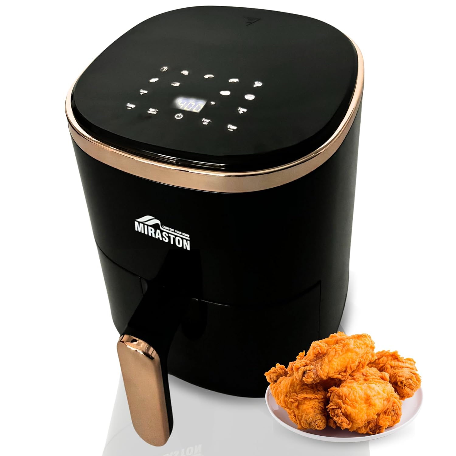Compact 3 6QT Air Fryer Round Air Fryers for 1-3 People with Baking Pan Digital Display with 9-Presets
