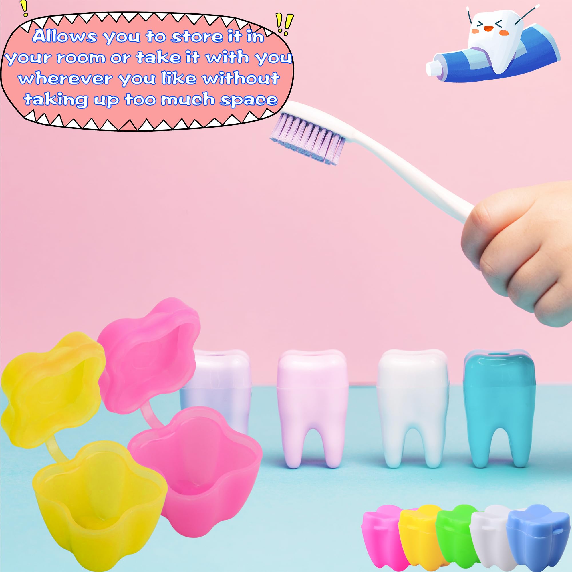 180 Stück bunte Zahnschoner, mehrfarbig, Kunststoff, Zahnbox, Großpackung für Kinder, Zahnarzt, Büro, Giveaways, Geschenktütenfüller, Themenparty-Zubehör, 5 Farben
