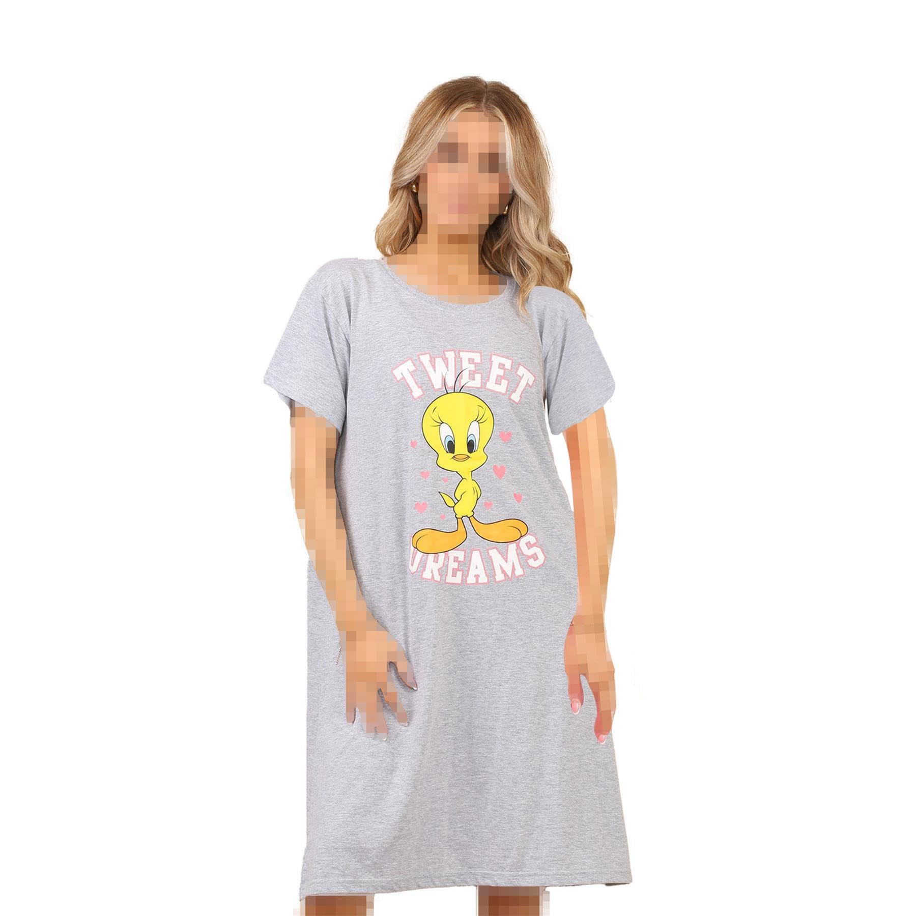 A2z Women's Grey Nighties Officially Licensed Looney Tunes Tweety - Nightie Uc3685 12-14