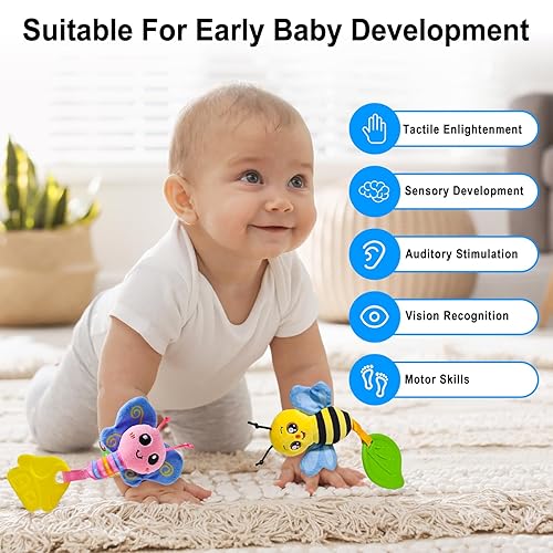 Miniatura 3 de Juguetes para bebés de 0 a 6 meses, sonajeros para bebés de 0 a 12 meses, calcetines de sonajero de muñeca y buscador de pies, juguetes para recién