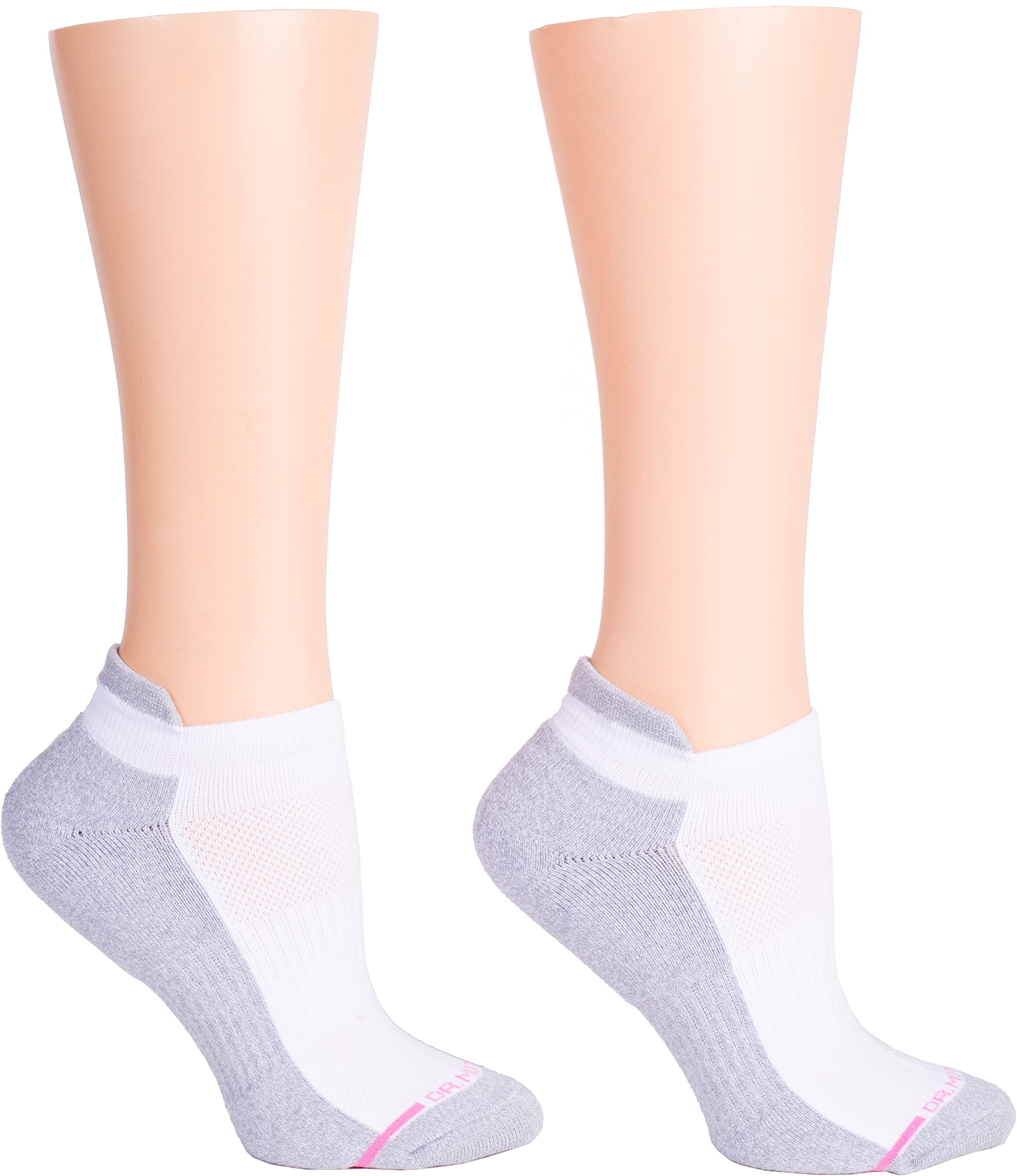 Dr. Motion Womens Ankle Socks 2 Pack, Low Cut Cushioned Compression Running Socks for Women, Arch Support, Seamless Toe