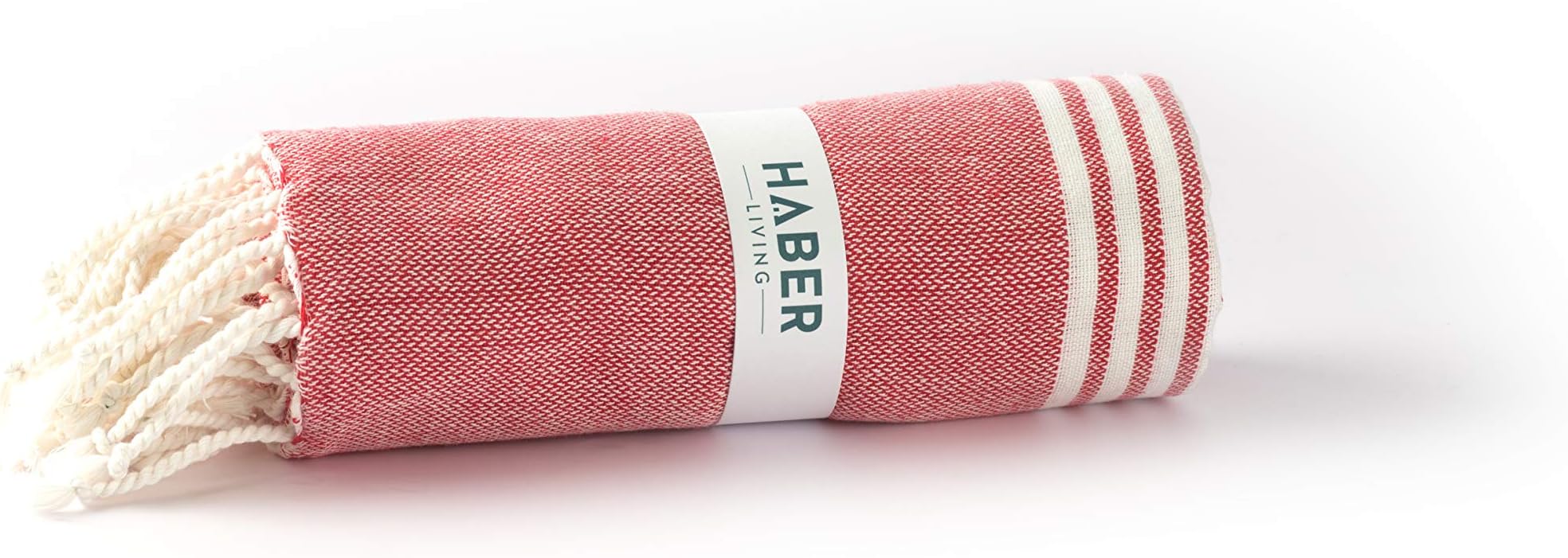 Haber 100% Natural Cotton Lightweight Towel, Turkish Beach Towel, Fast Drying Towel, Camping Towel, Gym Towel for Men and Women, Cotton Sarongs for Women, Men, Extra Large Towel 37 X 70 Inches (Red)