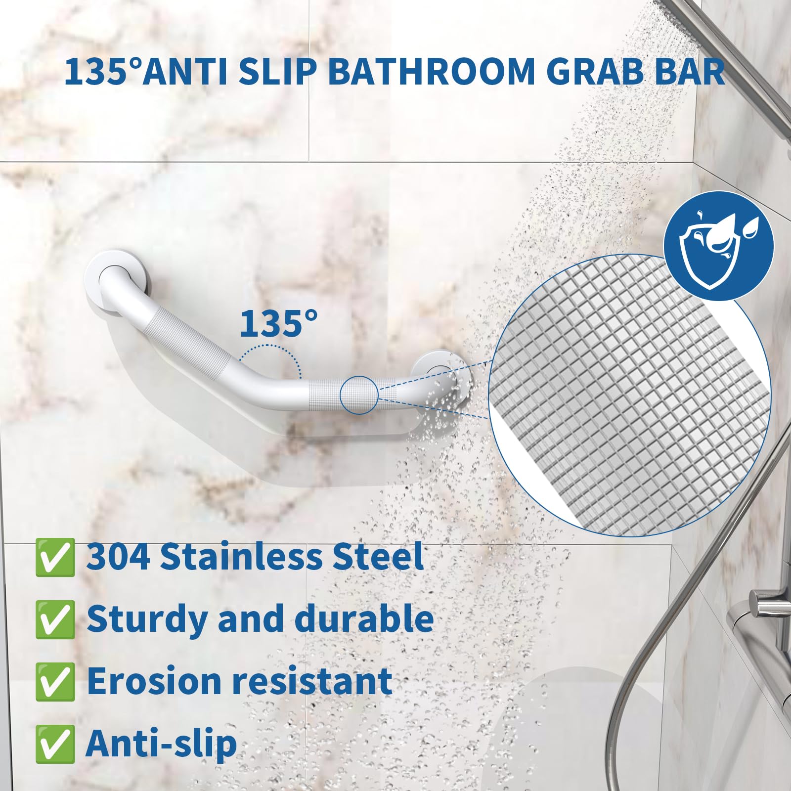 Stainless Steel Bathroom Safety Rails For Seniors 16-inch Stainless ...