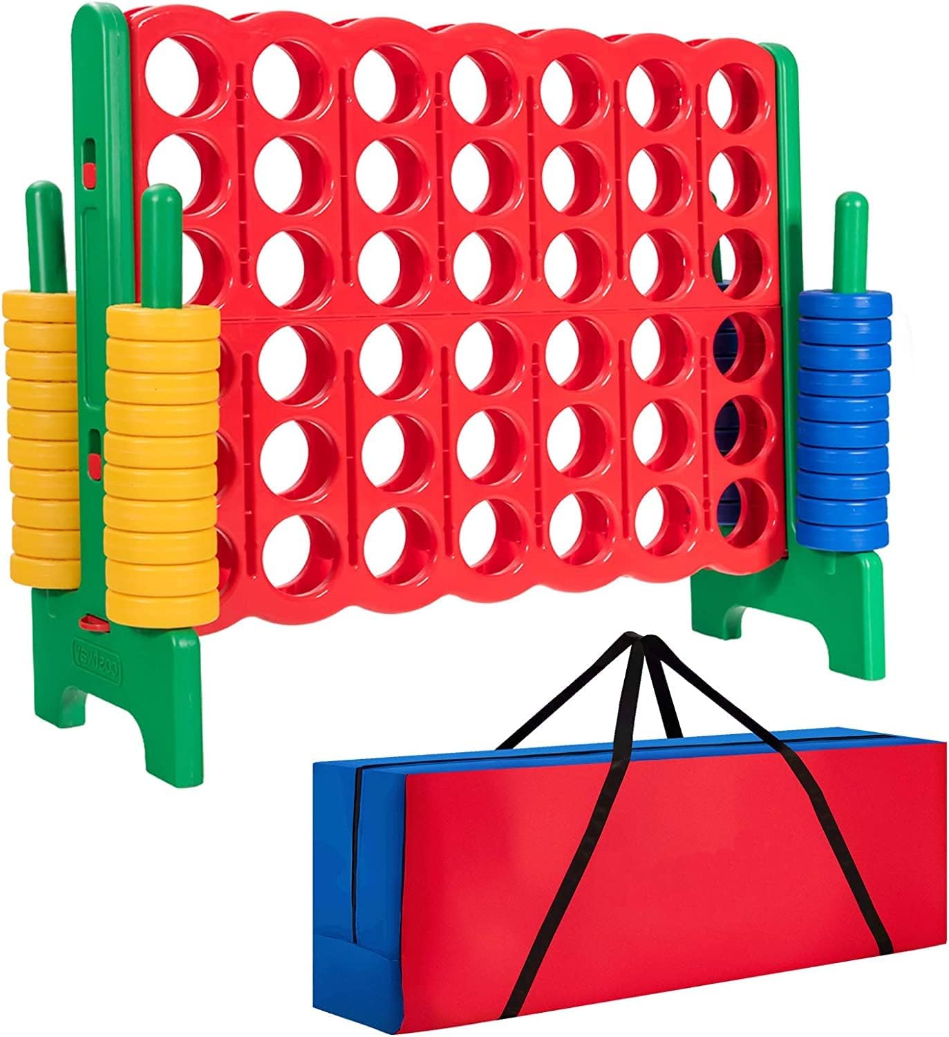 Costzon Giant 4-in-A-Row, Jumbo 4-to-Score Giant Games for Kids & Adults, Indoor Outdoor Party Family Connect Plastic Game, 4 Feet Wide by 3.5 Feet Tall with Carrying Bag