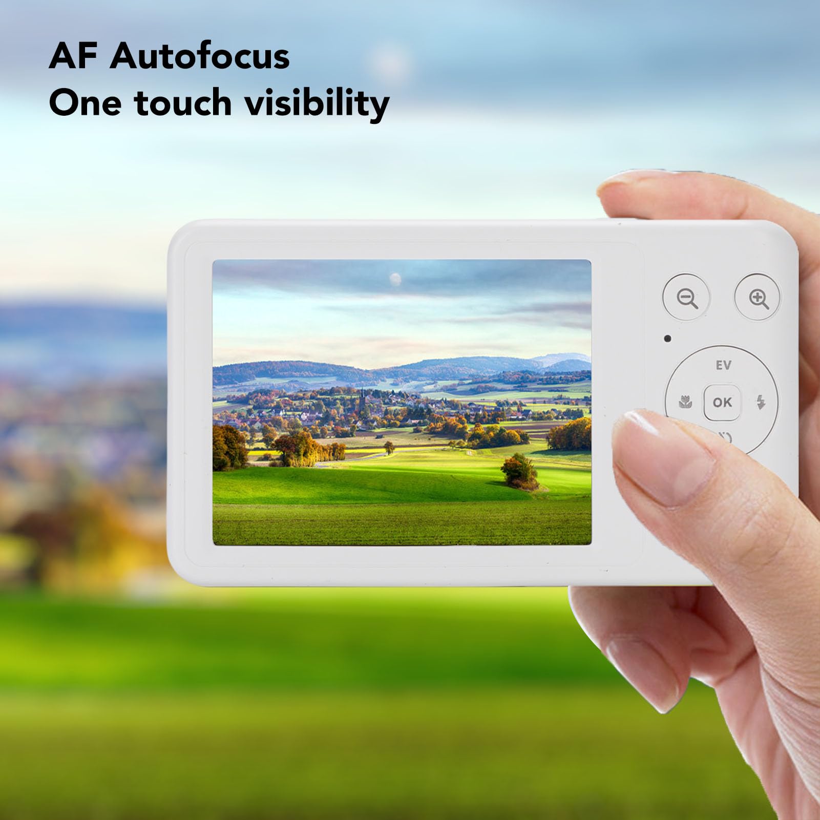Jectse Fotocamera Digitale 4K per Fotografia, Fotocamera da Vlogging Automatica da 64 MP, Fotocamera da Viaggio con Zoom Ottico 10x con Flash per Adolescenti Fotografici, Anti Shake (WHITE)