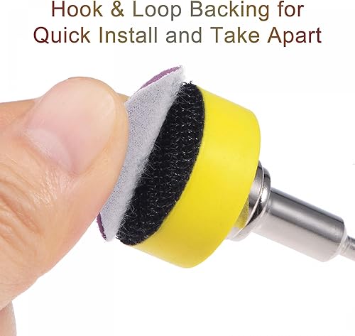 Miniatura 4 de uxcell 50 discos de lija morados de 1 pulgada, 3000 granos, gancho y bucle, papel de arena profesional de óxido de aluminio, tamaño mini para