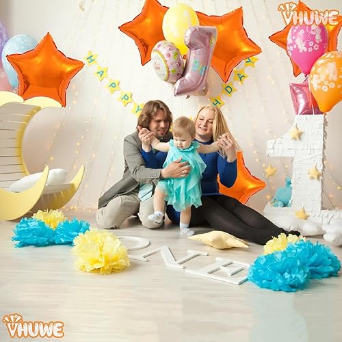 Miniatura 76 de Globos de estrella rosa de 18 pulgadas, 10 unidades de globos metálicos de aluminio de helio de Mylar en forma de estrella rosa caramelo para Globos