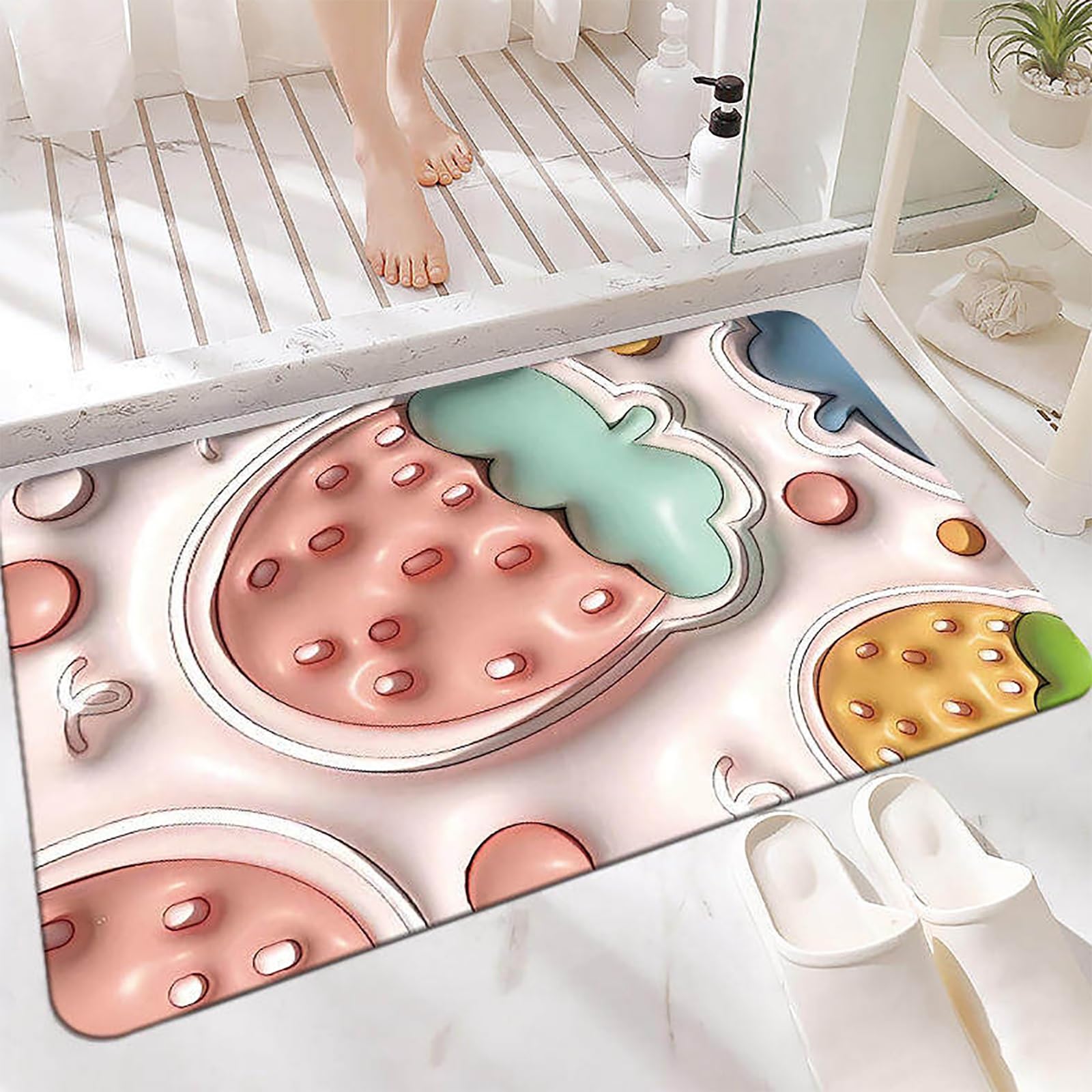 Tapis de sol à illusion visuelle jaune lavable pour petite chambre