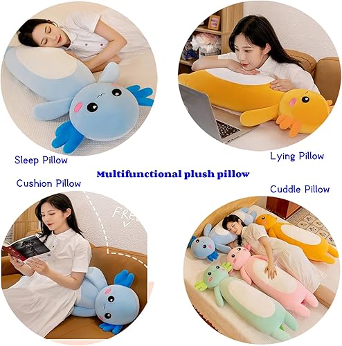 Miniatura 5 de Peluche de ajolotl  Juguete de peluche de ajolote, bonita almohada corporal de ajolote, suave almohada larga de peluche de ajolote, regalo de