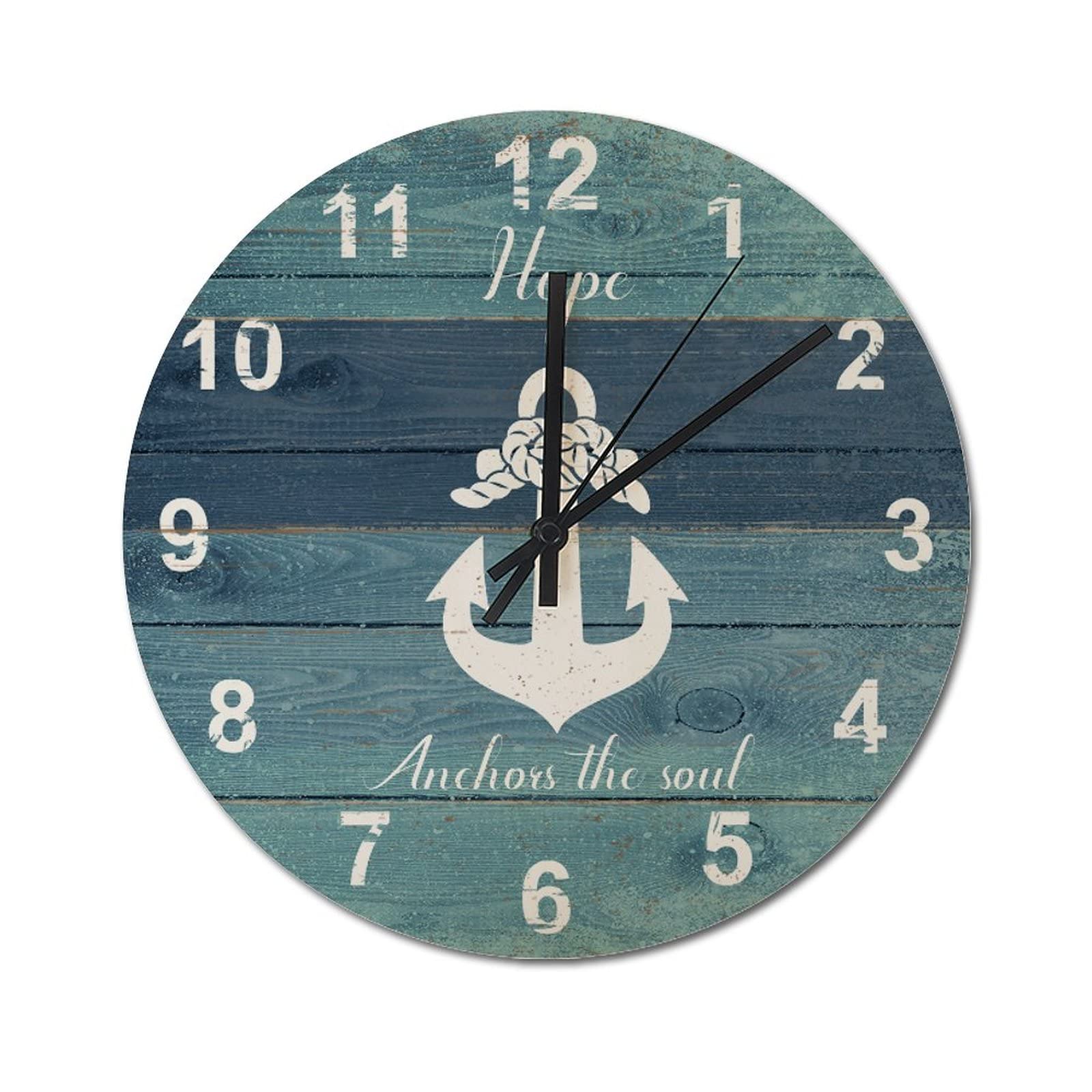 Horloge nautique rétro rustique pour décoration de cuisine et séjour