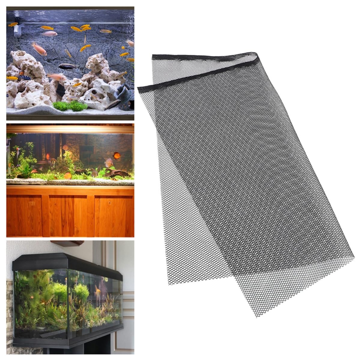 Red de Acuario Antisaltos Negra de Malla Abs para Peces | Cubiertas de Malla para Peceras, Divisor Plástico para Betta, Uso DIY en Terrario