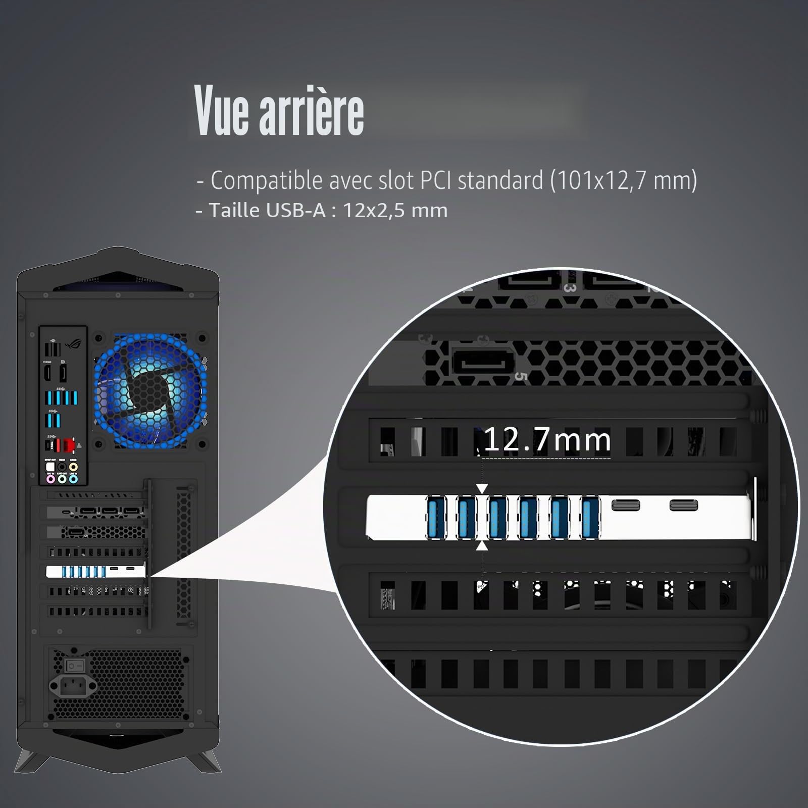 GLOTRENDS U6A2C Carte d’Extension PCIe USB 8 Ports, 2 USB-C et 6 USB-A (USB 3.2 Gen 1), Compatible avec Windows et Linux (ne supporte Pas Mac OS)