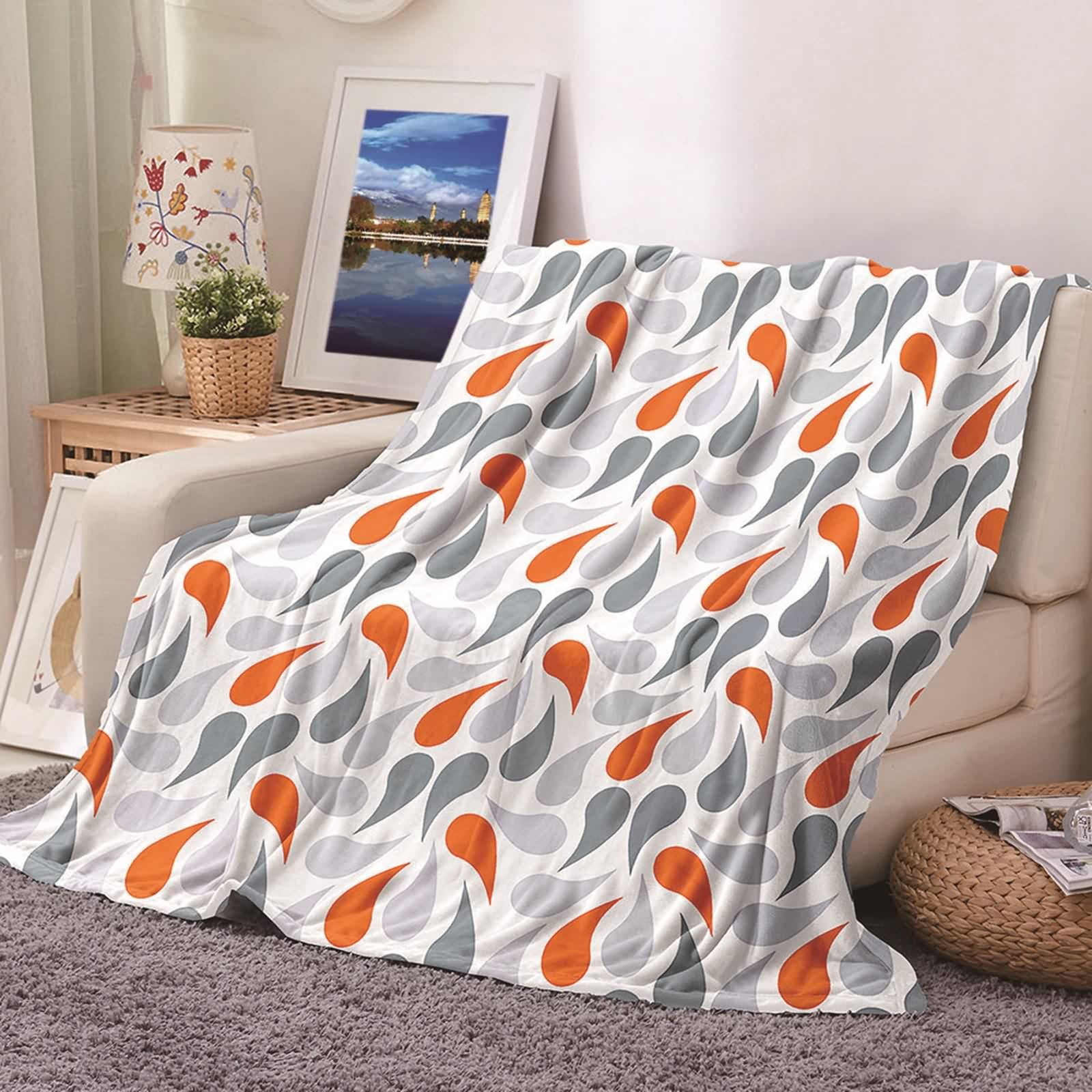 Couverture polaire flannel KnSam 80x120cm motif goutte d'eau pour canapé