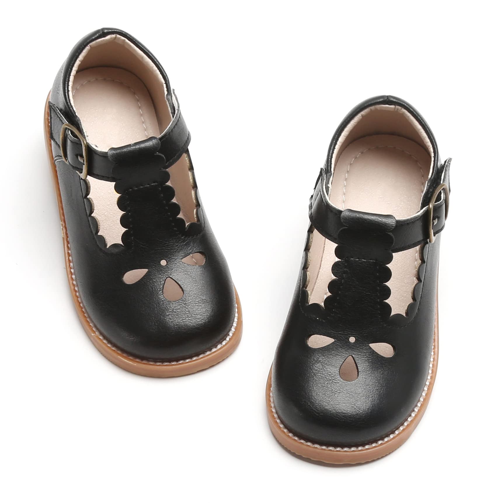 GINFIVE Toddler Girls Mary Jane School Oxford Dress Flat Shoes for Wedding