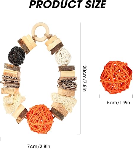 Miniatura 2 de Juguetes de conejillo de indias, juguetes masticables para colgar, madera natural para conejos, rechinar dientes, chinchilla, hámster, jerbo, rata,