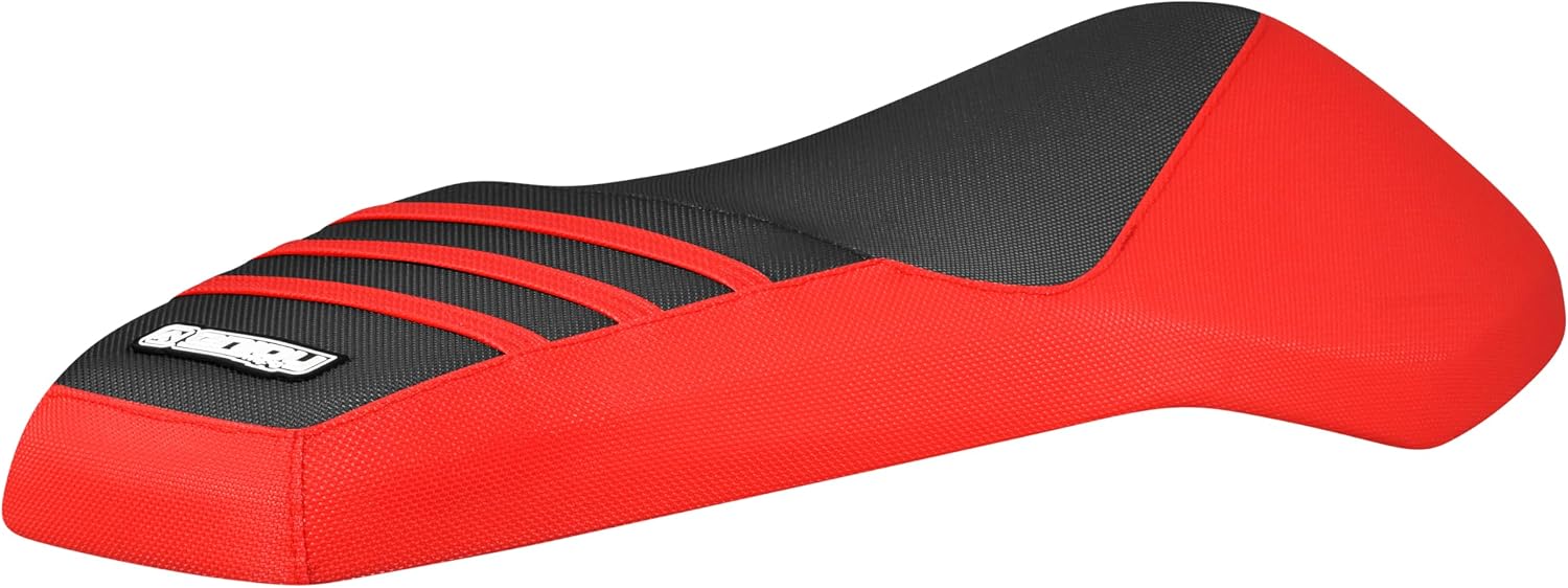 Enjoy Mfg Seat Cover - Compatible with Yamaha Zuma 125 2022-2025_#574 (All Black with Red Ribs)