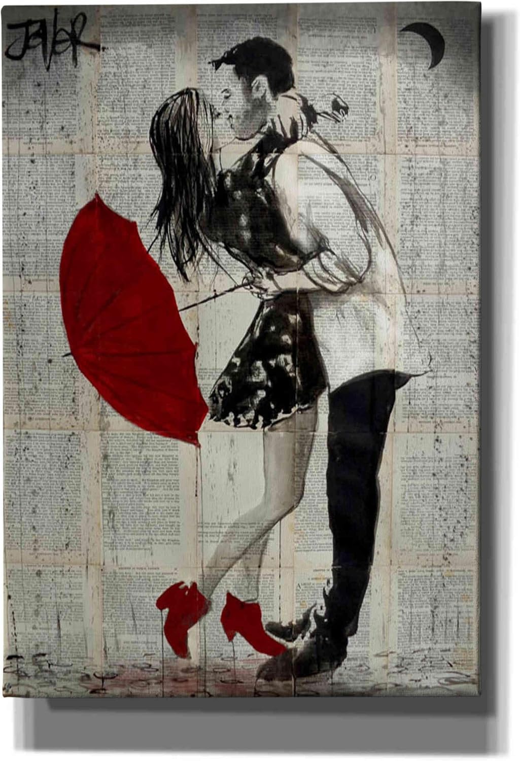 Epic Graffiti 'Never Mnd The Rain' by Loui Jover, Canvas Wall Art, 12"x18"