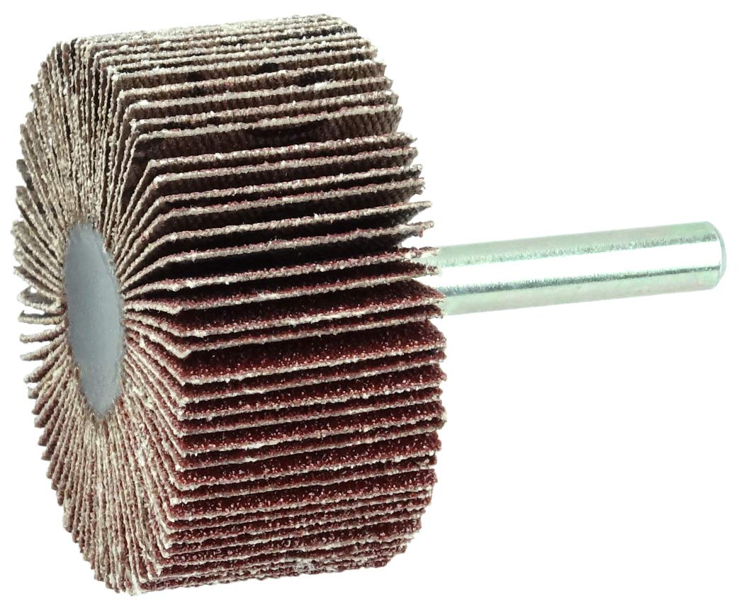 Weiler 52015 2" x 1" Tiger Coated Abrasive Flap Wheel, 1/4" Stem, 60AO (Pack of 10)