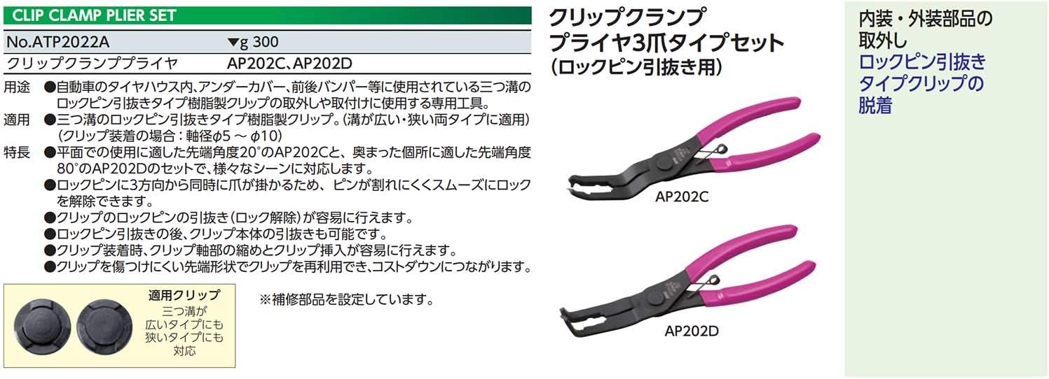 Kyoto Tool (KTC) ATP2022A Clip Clamp Tool Set