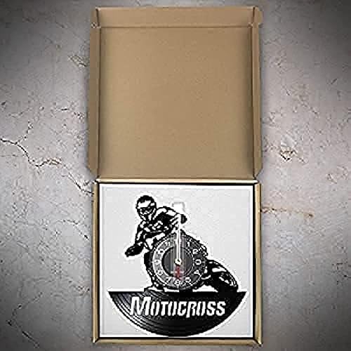 Miniatura 3 de Reloj de pared para motocross, discos de vinilo, reloj de pared para motocicleta, letrero de motociclista extremo, reloj de pared silencioso para