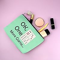 Vista 6 de Mxrymvu Mahjong Lovers Gift for Women Makeup Bag Mahjong Player Gifts for Friend Grandma, Verde, rosa y morado, Viajes