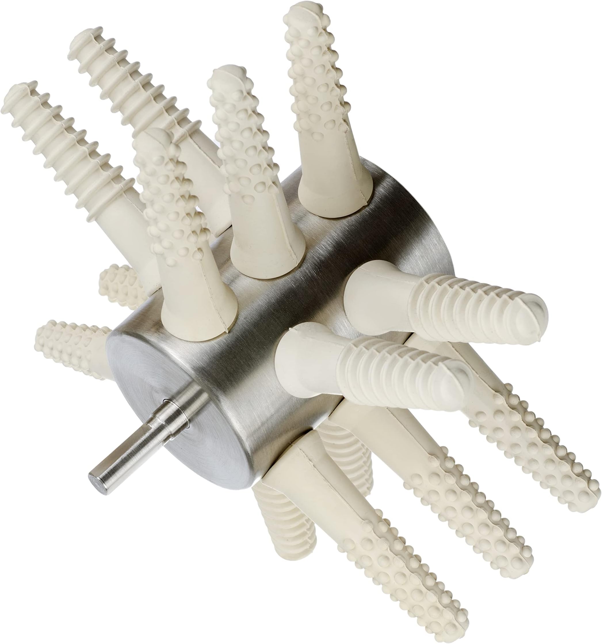 PluckerUkraine Chicken Plucker Drill Attachment 100-15 Medium - Stainless Steel Poultry Feather Remover 15 Fingers (Broiler Duck) with Best Chicken Plucker Fingers (White)