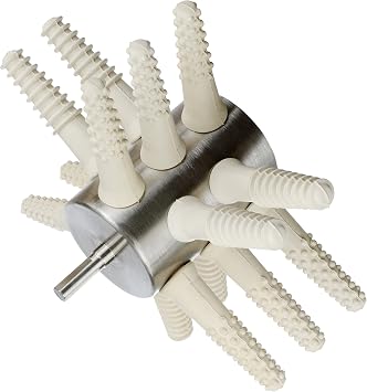 PluckerUkraine Chicken Plucker Drill Attachment 100-15 Medium - Stainless Steel Poultry Feather Remover 15 Fingers Broiler Duck with Best Chicken Plucker Fingers White