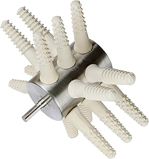 PluckerUkraine Chicken Plucker Drill Attachment 100-15 Medium - Stainless Steel Poultry Feather Remover 15 Fingers (Broiler Duck) with Best Chicken Plucker Fingers (White)