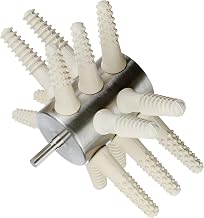 PluckerUkraine Chicken Plucker Drill Attachment 100-15 Medium - Stainless Steel Poultry Feather Remover 15 Fingers (Broiler Duck) with Best Chicken Plucker Fingers (White)