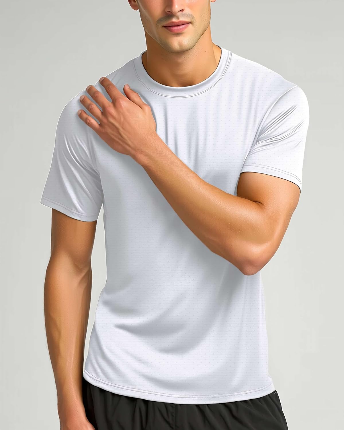 Real Essentials 5 Pack: Men’s Breeze Tech Crew Neck Workout T-Shirts Moisture-Wicking Athletic, Gym Shirts (Big and Tall)