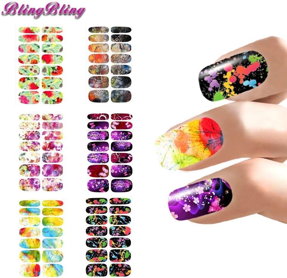 BlingBling 6 sheets Water Transfer Sticker Decal Nail Art