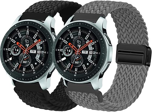Miniatura 1 de Bandas magnéticas trenzadas de 0.866 in para Samsung Galaxy Watch 3 Band 1.772 inGalaxy Watch 1.811 inGear S3 FrontierClassic mujereshombres, correa