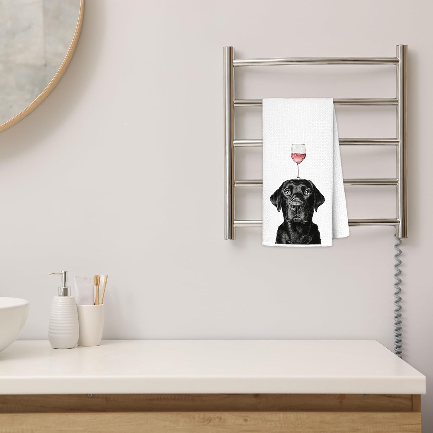 Funny Black Labrador Retriever Wine Kitchen Towels 16x24 Inch, Black Lab Gifts Decorative Hand Towels for Kitchen Home Bar, Wine Lover Gifts Dish Tea Towel Drying Cloth - Image 5