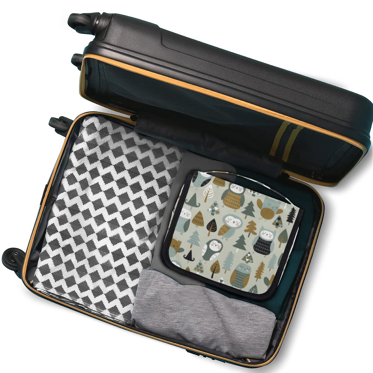 Sowa ptak podróżna kosmetyczka kreskówka sowa torba do mycia torba unisex wiszące przybory toaletowe kosmetyczne organizer do makijażu, wielobarwny, Jeden rozmiar