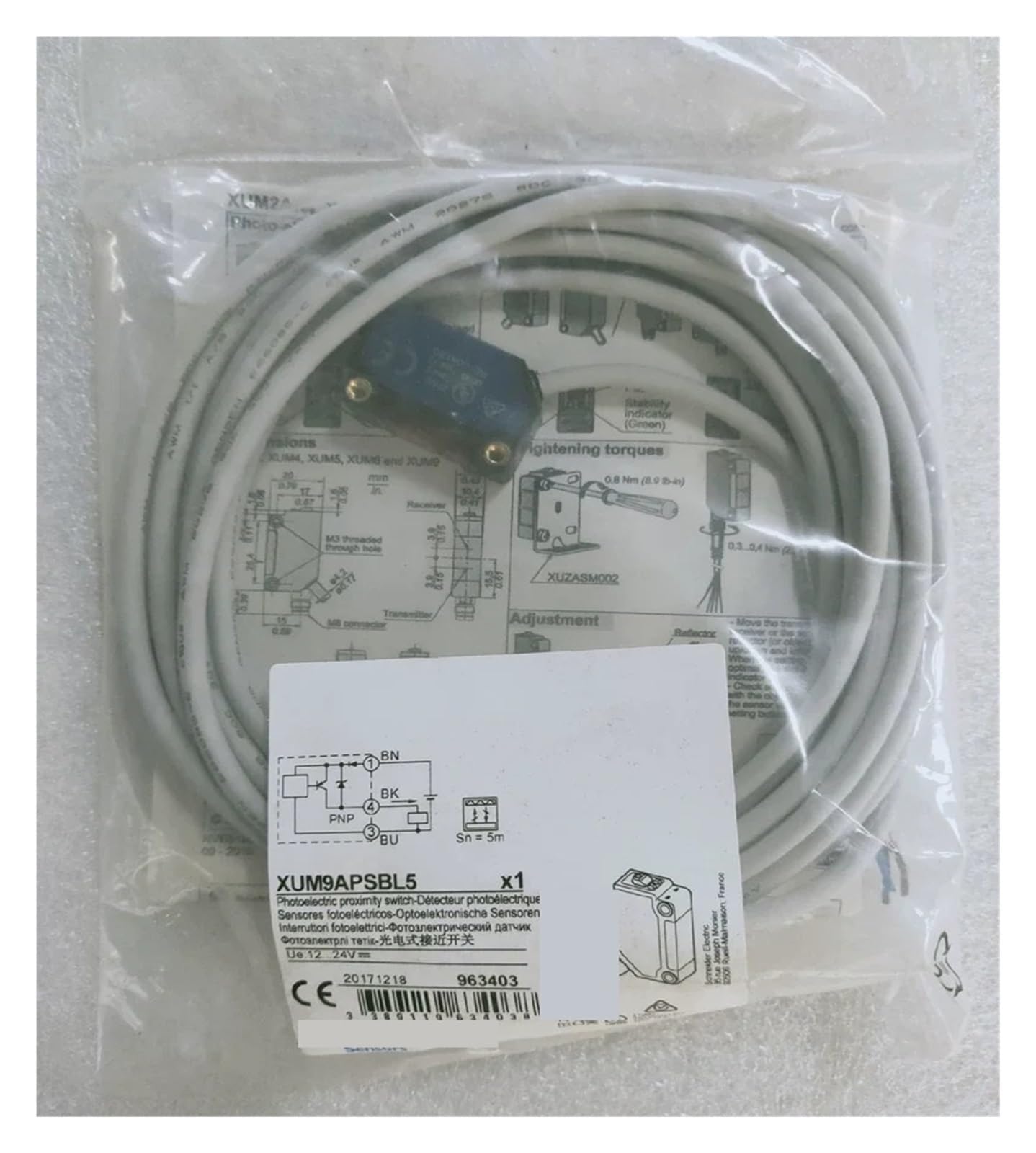 XDDQWSWA 1PCS Photoelectric switch XUM9APSBL5