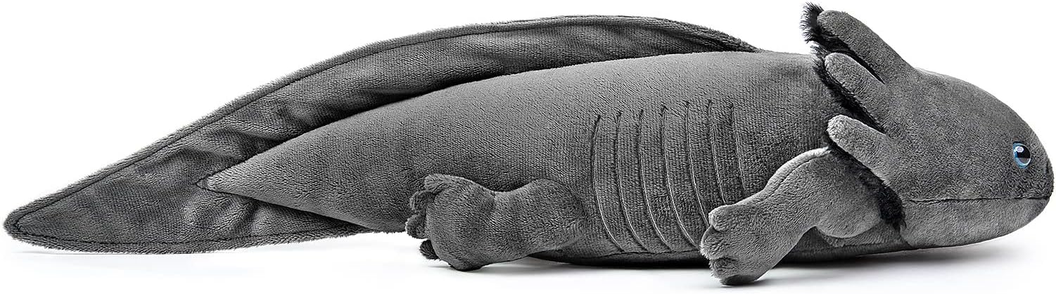 ZHONGXIN MADE Axolotl Plush - Gray Axolotl Stuffed Animal, Realistic 20" Cute Ambystoma Creepy Amphibians Plush Toys, Unique Plush Gift Collection for Kids