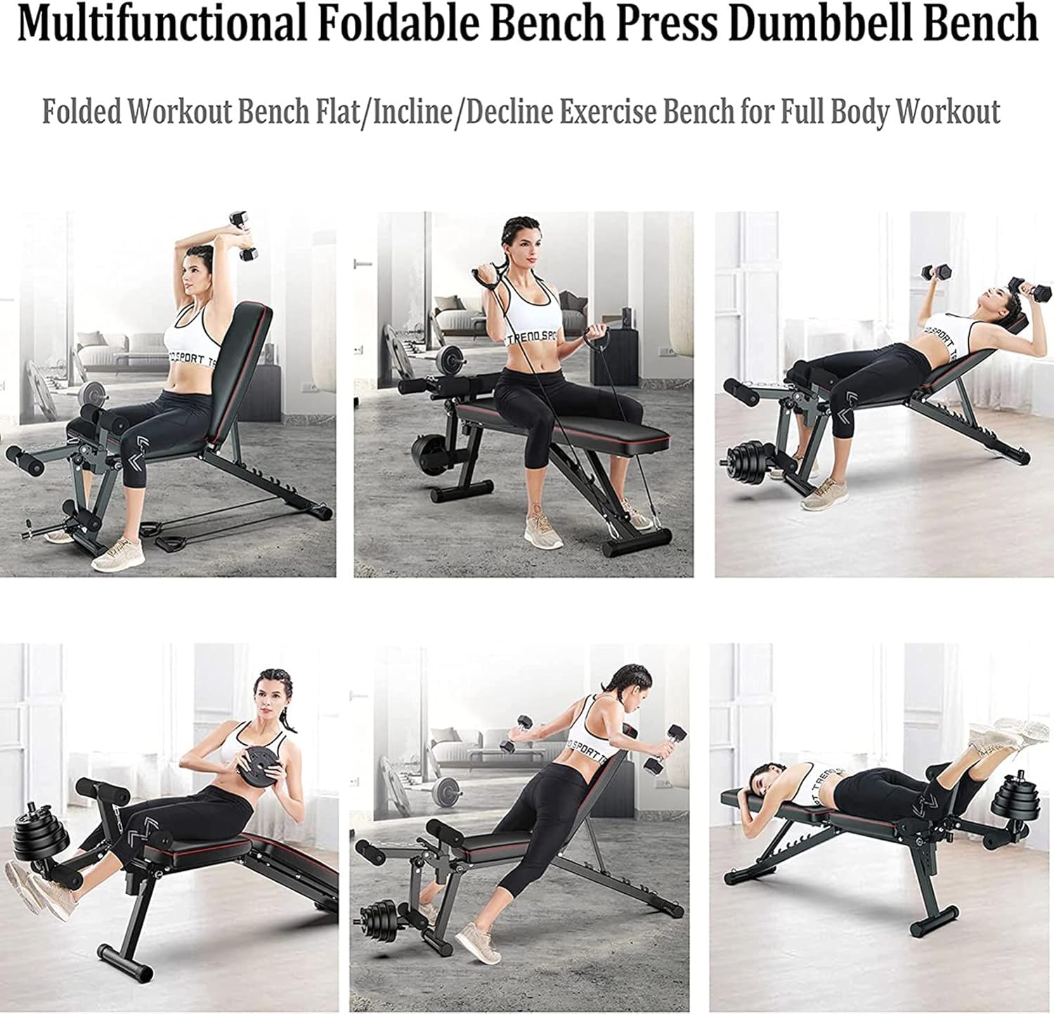 Banc de Musculation Pliable Multifonction – Pour Abdominaux, Extension des Jambes, Curl des Jambes – Dossier Réglable sur 5 Positions – Fitness à Domicile – Homme & Femme