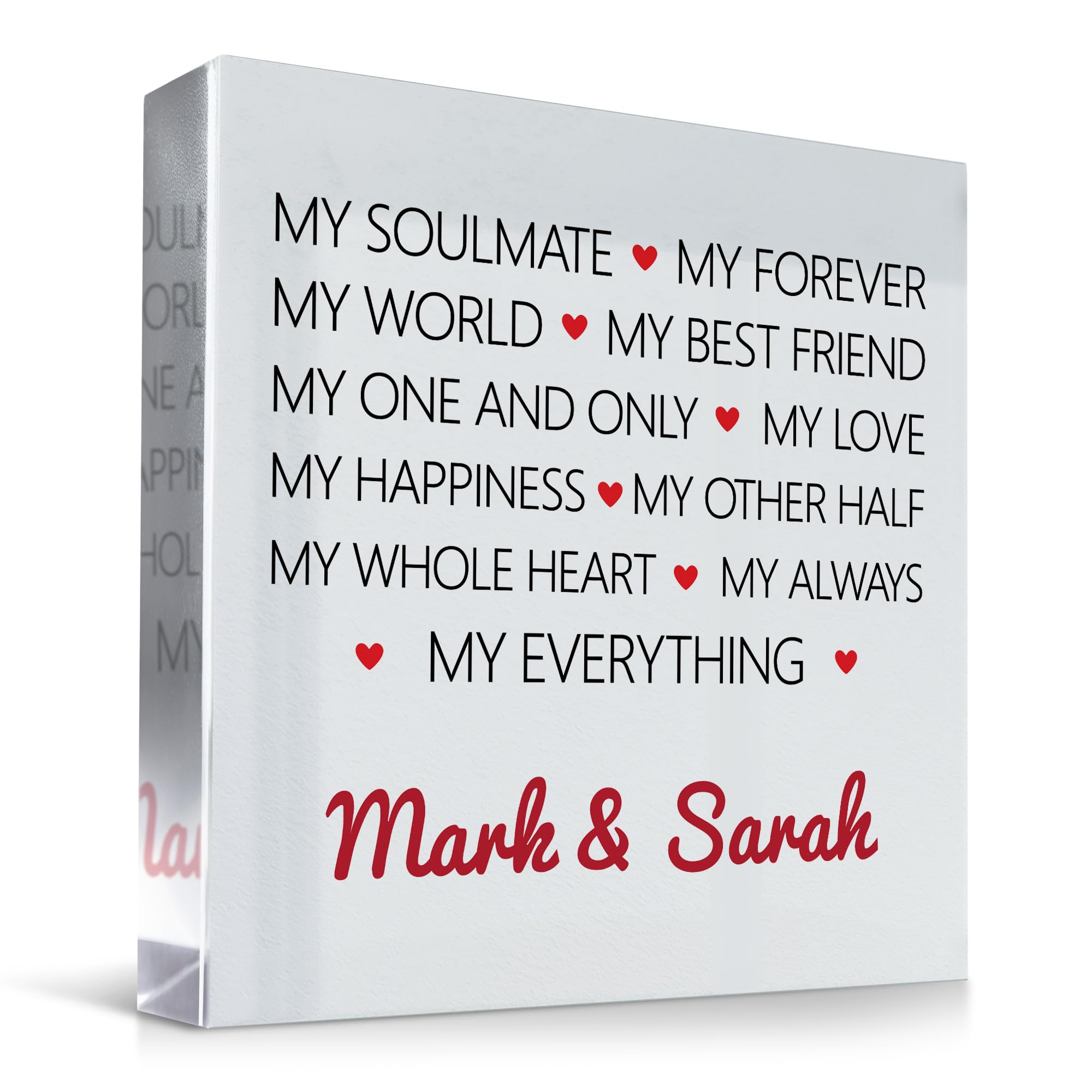 Red Ocean Personalised Gift For Boyfriend Husband Girlfriend Wife Soulmate Anniversary Acrylic Block Gift For Him Gift For Her Anniversary Present Couple Gifts Keepsake