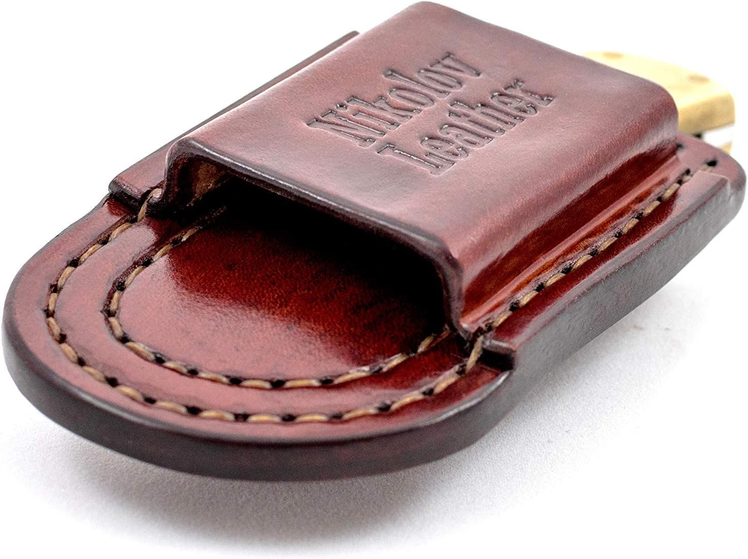 Double stitched horizontal sheath for Buck 112 Ranger, Buck custom leather sheath, pocket knife leather case, EDC knife