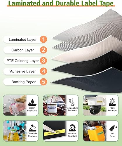 Miniatura 5 de RAEMALL Repuesto para rotuladora Dymo D1 2056090 2056091 2056094 2056098 2056121 OroRosaPúrpuraVerdeAzul Glitter Cinta de etiquetado Uso para