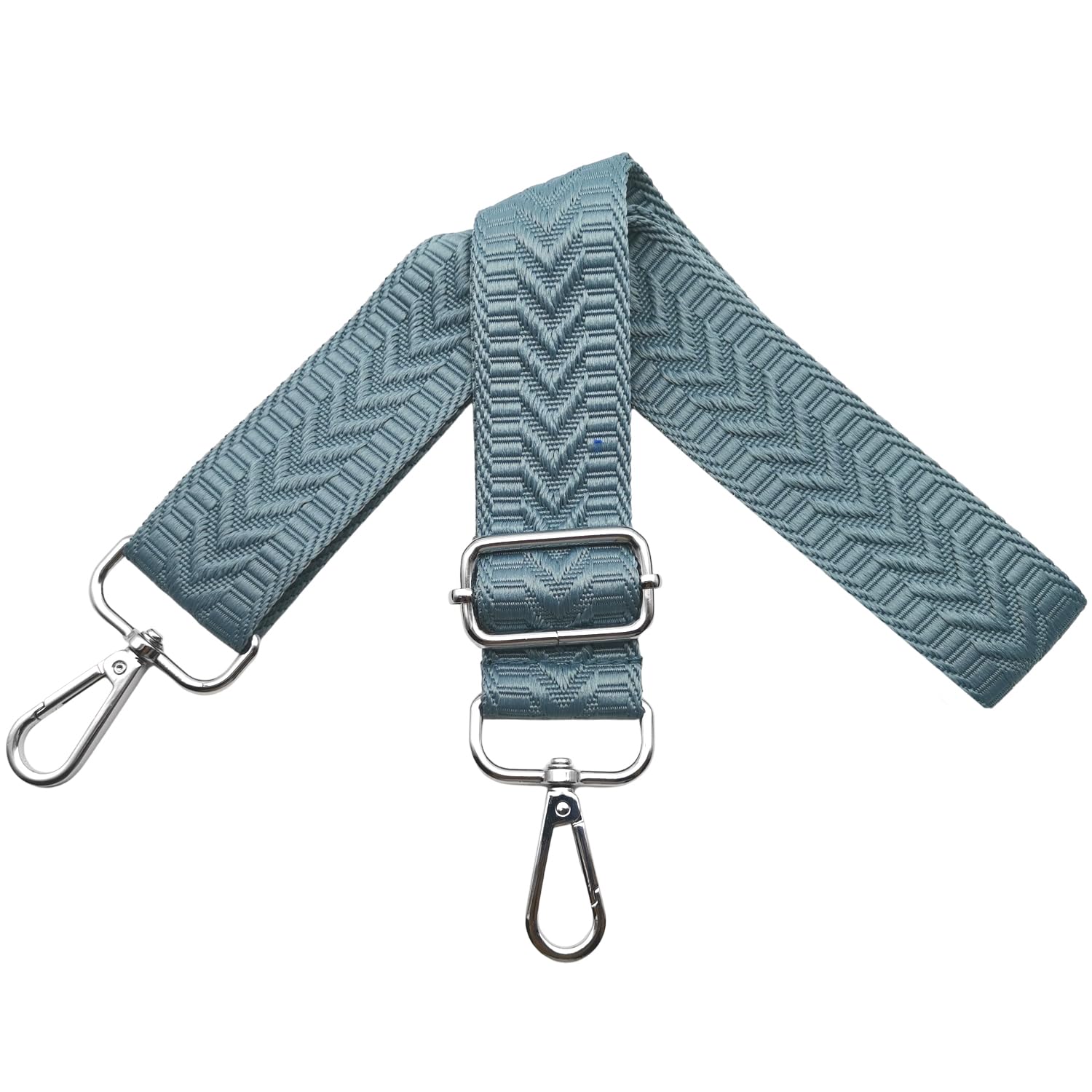 Omxyinma Bag Straps Replacement Handbag Strap Wide 3.8 cm with Silver Hardware Buckle, Shoulder Straps for Bags, Crossbody Handbags Women, Misty blue, U22