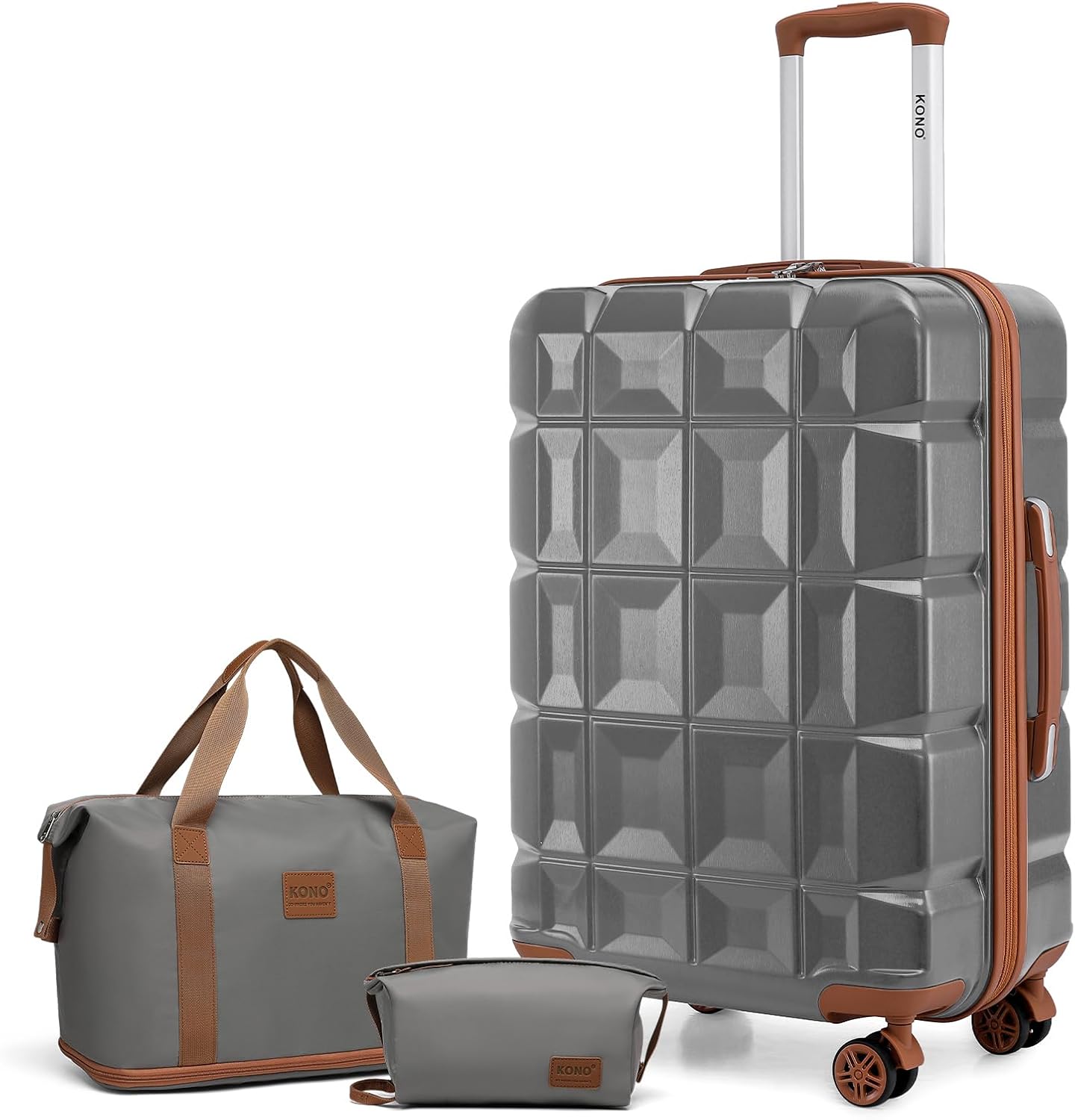 Set Valigie KONO 4 Pezzi | Trolley Rigido, Borsone E Borsa Toilette | Impermeabile E Con Blocco TSA - Foto 13