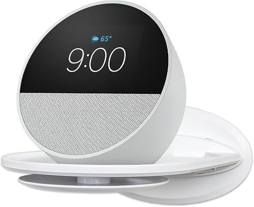 Estante de montaje en pared, compatible con Echo Spot, Echo Pop, Echo Dot, HomePod Mini, Google Home, con almacenamiento de cable, fácil