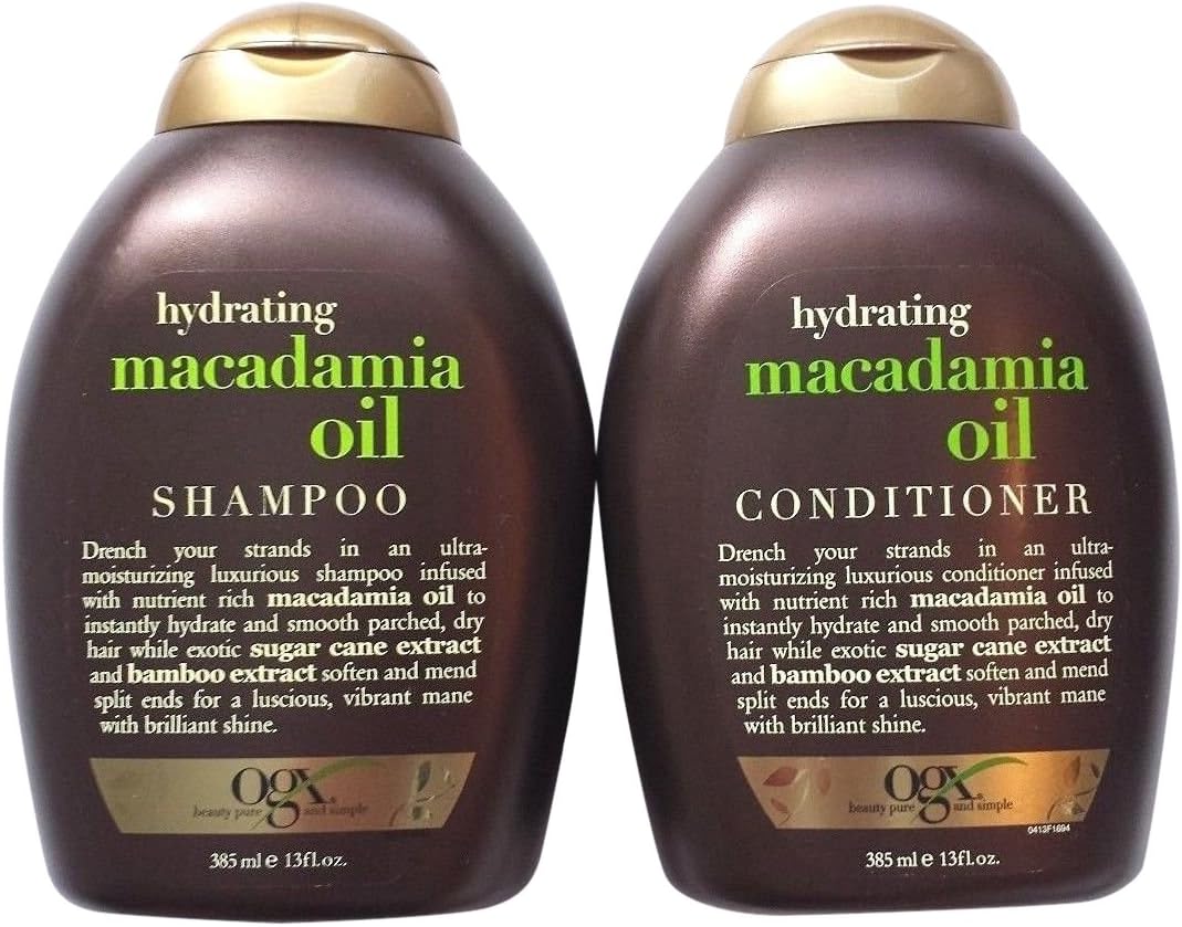 ODX Organix Hydrating Macadamia Oil Shampoo and Conditioner Set, 13 Fluid Ounce