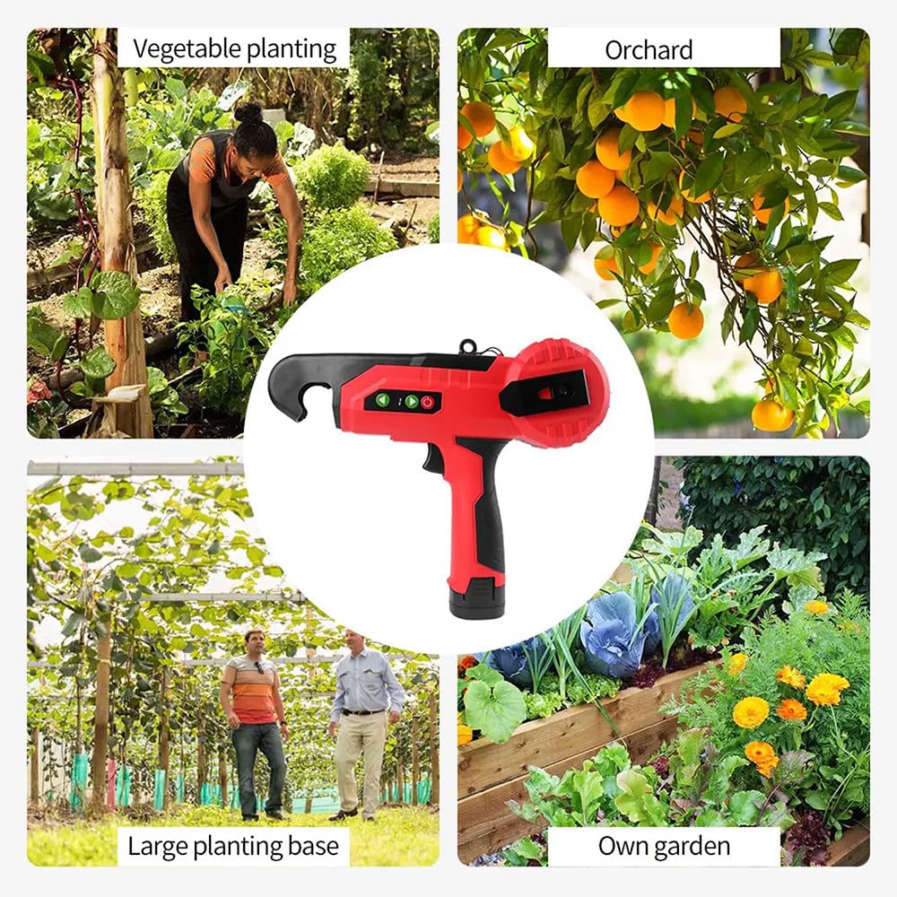 Máquina eléctrica para atar plantas – Herramienta automática de encuadernación de vid con ajuste de cuatro engranajes, herramienta de jardín de mano para ramas de hasta 25 mm de diámetro, fácil de