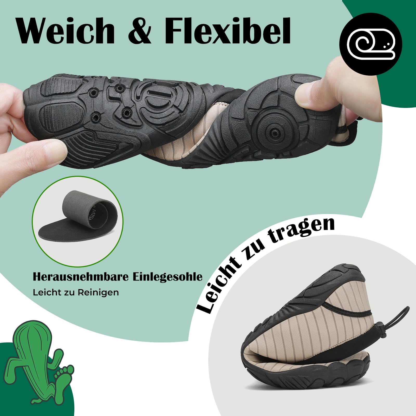Mishansha Unisex Badeschuhe Barfuß Schnelltrocken Aquaschuhe Gr.36-46 | Herren Wasserschuhe, Damen Schwimmschuhe, Unisex Strandschuhe, Atmungsaktiv