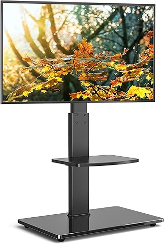 Miniatura 7 de 5Rcom Soporte de suelo giratorio para TV con soporte para TV de 32, 37, 43, 50, 55, 60, 65, 70 pulgadas, pantalla plana o curvada, soporte de TV