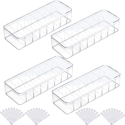 4 cajas organizadoras de cables con tapas, caja de almacenamiento de cables de plástico, organizador de cargador de electrónica transparente con